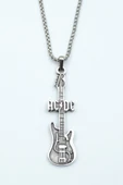 AC/DC Elektro Gitar Gümüş Kaplama Örme Zincir Kolye thumbnail 1