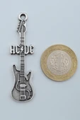 AC/DC Elektro Gitar Gümüş Kaplama Örme Zincir Kolye thumbnail 4
