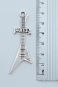 Pantera Elektro Gitar Gümüş Kaplama Örme Zincir Kolye thumbnail 3