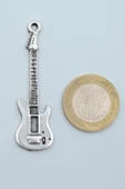 Elektro Gitar Gümüş Kaplama Örme Zincir Kolye thumbnail 4