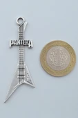 Pantera Elektro Gitar Gümüş Kaplama Örme Zincir Kolye thumbnail 4