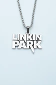 Linkin Park Gümüş Kaplama Örme Zincir Kolye thumbnail 1