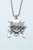 Guns'n Roses Gümüş Kaplama Örme Zincir Kolye thumbnail 1