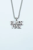 Black Pink Gümüş Kaplama Örme Zincir Kolye thumbnail 1