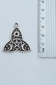 Triquetra Gümüş Kaplama Örme Zincir Kolye thumbnail 3