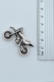 Cross Motor Gümüş Kaplama Örme Zincir Kolye thumbnail 3