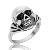 Gümüş Kuru Kafa Erkek Yüzük thumbnail 2