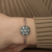 Gümüş Rose Elmas Montür Bileklik thumbnail 1