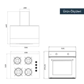 Kumtel Home Plus Beyaz Cam Ankastre Set thumbnail 5