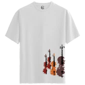String Quartet - %100 Pamuklu Kadın Beyaz Tişört - Premium Quality thumbnail 1