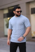 Bisiklet Yaka Kısa Kol Erkek Örme Triko Tişört thumbnail 7