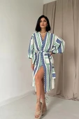 Mavi Desenli Kimono thumbnail 1