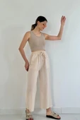 Bej Keten Pantolon thumbnail 1