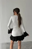 Dipmoda kadın büzgülü bluz mini elbise DPDF024 thumbnail 7
