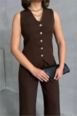 Dipmoda kadın zra model düğmeli yelek DPG078 thumbnail 2