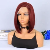 Kızıl Kısa Yan Tül Peruk thumbnail 3