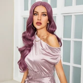 Gül Kurusu Rengi Su Dalgalı Tül Peruk thumbnail 4