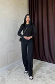 Siyah Bel Büzgülü Pantolon thumbnail 1