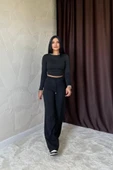Siyah Bel Büzgülü Pantolon thumbnail 2