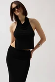 Parlak Kumaş Maxi Etek thumbnail 4