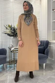İsra Triko Elbise Bej thumbnail 8