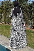 Leopar Desenli Elbise Siyah thumbnail 10