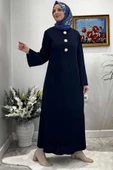 Banu Broşlu Triko Elbise Lacivert thumbnail 3