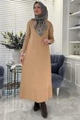 İsra Triko Elbise Bej thumbnail 1