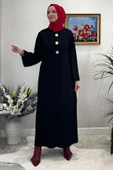 Banu Broşlu Triko Elbise Siyah thumbnail 3