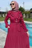 Jale Elbise Bordo thumbnail 2