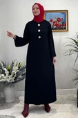 Banu Broşlu Triko Elbise Siyah thumbnail 5