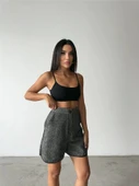 KAŞE KISA ŞORT - Siyah thumbnail 2