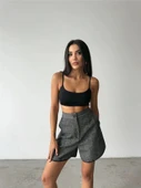 KAŞE KISA ŞORT - Siyah thumbnail 3