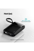 Ttec 2BB215S ReCharger Pro LCD 10.000 mAh PD 22,5W Lightning ve USB-C Dahili Kablolu Taşınabilir Hızlı Şarj Aleti thumbnail 4