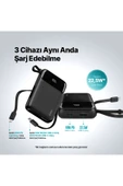 Ttec 2BB215S ReCharger Pro LCD 10.000 mAh PD 22,5W Lightning ve USB-C Dahili Kablolu Taşınabilir Hızlı Şarj Aleti thumbnail 3