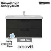 Creavit D20 2 Çekmeceli Lavabo Dolabı Antrasit thumbnail 2