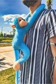 KİDS Sevimli Sarılan Sesli Maymun Mavi thumbnail 5