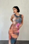 Renkli Batik Desenli Elbise thumbnail 2