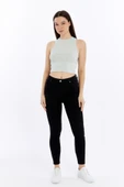 Kadın Fitilli Halter Yaka Crop Atlet thumbnail 2