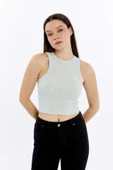 Kadın Fitilli Halter Yaka Crop Atlet thumbnail 1