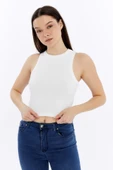 Kadın Fitilli Halter Yaka Crop Atlet thumbnail 8