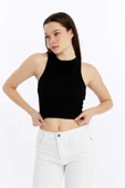 Kadın Fitilli Halter Yaka Crop Atlet thumbnail 12