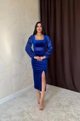 Saks Pul Payetli Kadife Elbise thumbnail 2