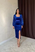 Saks Pul Payetli Kadife Elbise thumbnail 1