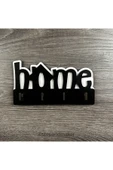 STEP AND MAKER Siyah Ahşap Home Duvar Dekoru Anahtar Askısı thumbnail 3