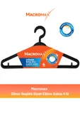 Macromax Döner Başlıklı Elbise Askısı Siyah 4'lü thumbnail 1