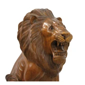 Periboia Ahşap Aslan Figürü 50 cm thumbnail 2