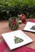Yılbaşı 6'lı Kare Pasta Tabağı 19 Cm thumbnail 2