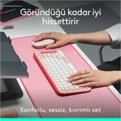 LOGITECH Pop Icon Bluetooth Klavye & Mouse Seti Pembe (Türkçe Tuş Dizimi) 920-013075 thumbnail 4
