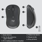 LOGITECH MK295 KABLOSUZ KLAVYE MOUSE SET SIYAH (920-009804) thumbnail 3